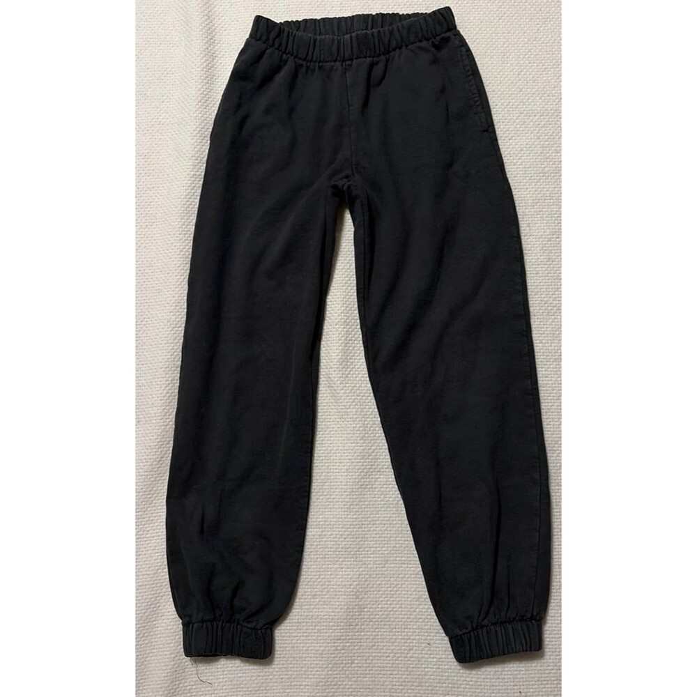 Brandy Melville Black Fleece Lined Jogger Pants Elastic Waist Cuffed